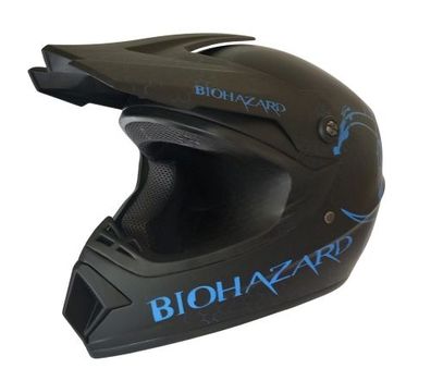 Crosshelm Helm Kinderhelm Motorradhelm Motocross Bio Hazard teal Motorrad Quad