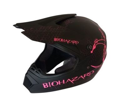 Crosshelm Helm Kinderhelm Motorradhelm Motocross Bio Hazard pink Motorrad Quad