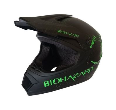 Crosshelm Helm Kinderhelm Motorradhelm Motocross Bio Hazard grün Motorrad Quad