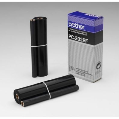 Original Brother PC-202RF Thermo-Transfer-Rolle Doppelpack schwarz 2 Stück