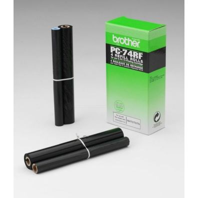 Original Brother PC-74RF 27723 Thermo-Transfer-Rolle Sparset schwarz 4 Stück