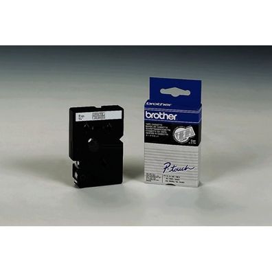 Original Brother TC-195 Schriftband weiß auf transparent 9mm x 77m