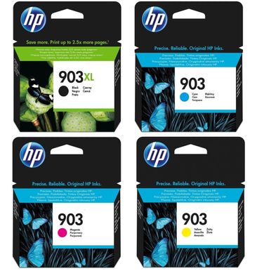 Original HP 903XL 903 Tinte Multipack schwarz cyan magenta gelb 4 Stück