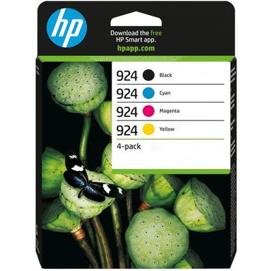 Original HP 924 6C3Z1NE Tinte Multipack schwarz cyan magenta gelb 4 Stück