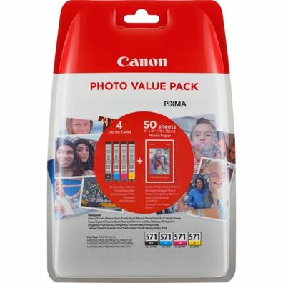 Original Canon CLI-571 0386C008 0386C009 Tinte Multipack schwarz cyan magenta gelb