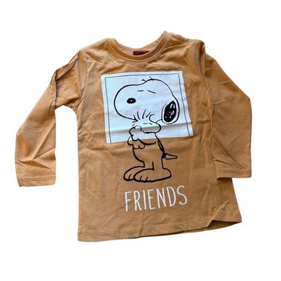 Peanuts Langarm T-Shirt für Jungen | "Snoopy" | Braun | Größen 104-134