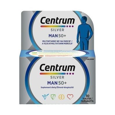 Centrum Silver Maenner 50 + , Multivitamine fuer Maenner ab 50, 30 Tabletten