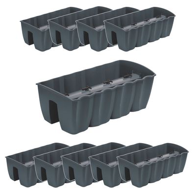 10x Balkonkasten Topf für Brüstung 58cm Prosperplast