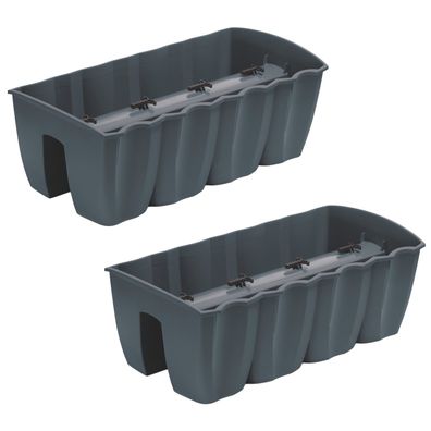 2x Balkonkasten Topf für Brüstung 58cm Prosperplast