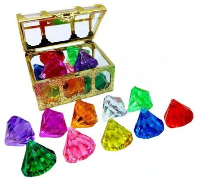 10 bunte Acryl-Edelsteine, Diamanten für Kinder, Bastel-Set, zufällig