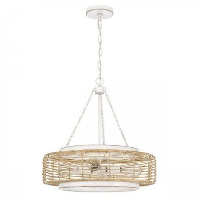 Elstead Lighting Waylon Pendelleuchte 4 flammig Antikweiß Glas E27