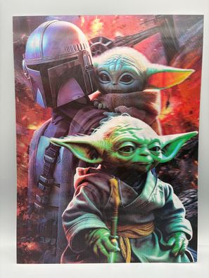 3D-Bild/Effekt-Flip-Star Wars-Darth Vaider-Meister Yoda-30x40cm-ohne Rahmen