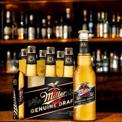 24 Flaschen Miller Genuine Draft 0,33l mit Twist the Cap Drehverschluss