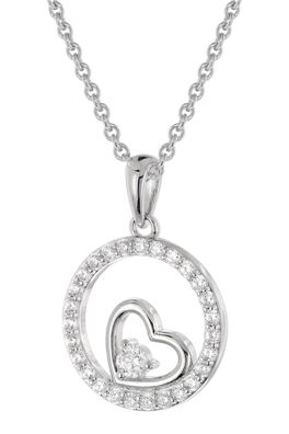 trendor Schmuck Damen-Kette mit Zirkonia Herz-Anhänger 925 Silber Rhodiniert 28410