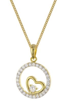 trendor Schmuck Damen-Kette 925 Silber Vergoldet Mit Herz-Anhänger 28424