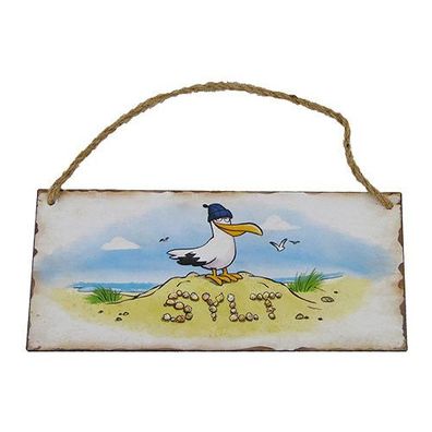 Metall - Blechschild SYLT mit Möwe