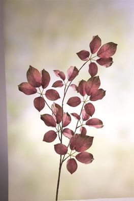 Fink Blätterzweig, Kunstblume, Kunstfasern, grün, dunkel pink, L. 91 cm Tiefe: