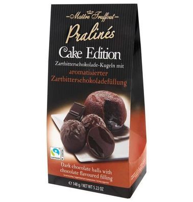 MaitreTruffout Pralinen Cake Edition Bitterschokolade Pralinen 148 g