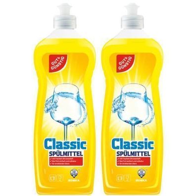 G&G Geschirrspülmittel 2x1L - Zitronenduft