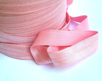 1m x 15mm Falzgummi Rollierband Einfassband elastisch Satinglanz Farbe Antik Rosa