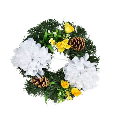 Herbstkranz mit weißen Chrysanthemen Ø20 cm