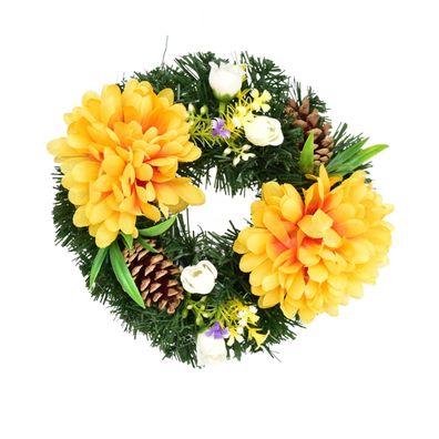 Herbstkranz mit gelben Chrysanthemen Ø20 cm