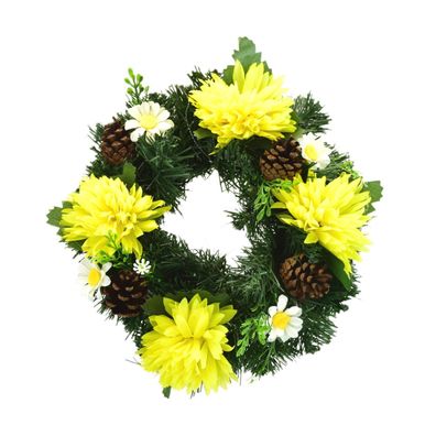 Herbstkranz mit gelben Chrysanthemen Ø20 cm