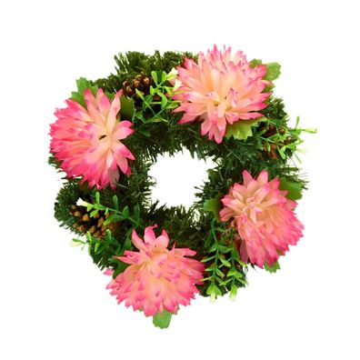 Herbstkranz mit rosa Chrysanthemen Ø20 cm