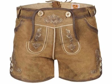 Maddox Damen Lederhose kurz Dalia sand - Größe: 32