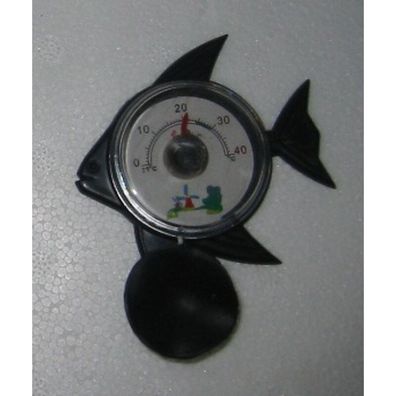 Innen - Thermometer mit Sauger in Fischform - Aquarium Zubehör Aquaristik Deko