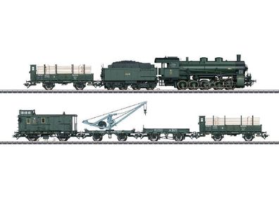 Maerklin 26603 Zugset Dampflok G 5/5 mit 5-tlg Güterzug Spur H0