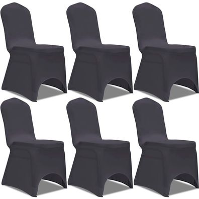 vidaXL Stretch Stuhlbezug 6 Stück Anthrazit