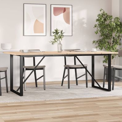 vidaXL Esstisch O-Gestell 200x100x75,5cm Massivholz Kiefer & Stahl