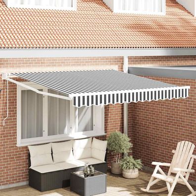 vidaXL Markise Einziehbar Anthrazit und Weiß 3x2,5 m Stoff & Aluminium