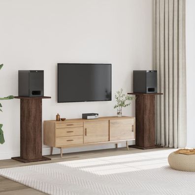 vidaXL Lautsprecherständer 2 Stk. Braun Eichen-Optik 30x30x95 cm