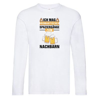 Romantische Spaziergänge zum Nachbarn | Bier Long Sleeve Weiß