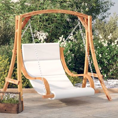 vidaXL Hollywoodschaukel mit Auflage Massivholz Fichte mit Teak-Finish