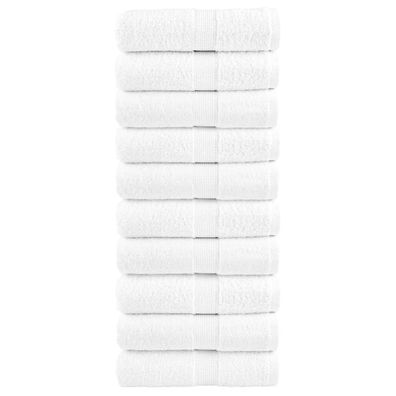 vidaXL Premium-Gästetücher SOLUND 10 Stk. Weiß 30x50cm 600 g/m²