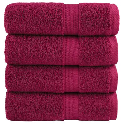 vidaXL Premium Gästetücher SOLUND 4 Stk. Bordeaux 30x50 cm 600 g/m²