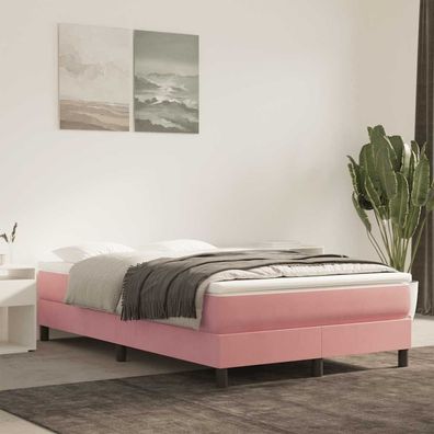 vidaXL Taschenfederkernmatratze Mittel Rosa 120x210x20 cm Samt