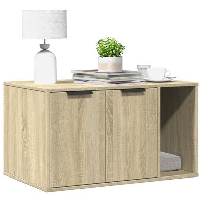 vidaXL Katzenklo Sonoma Eiche 80x50x45 cm Holzwerkstoff