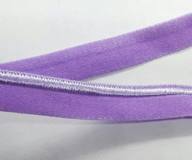 1m X 10mm Paspelband Biesenband elastisch soft matt mit 3mm Satinbiese Fb. Lila