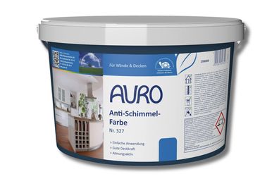 Auro Anti-Schimmel-Farbe Nr. 327 1 Liter Weiß Innenfarbe Wandfarbe