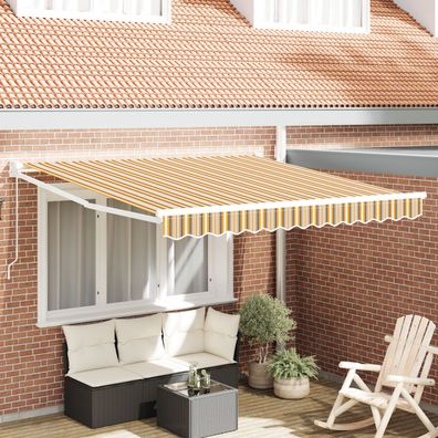 vidaXL manuelle einziehbare Markise mit mehrfarbigem Streifen 300x250 cm