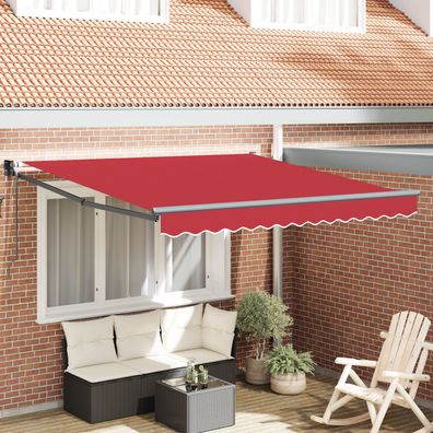 vidaXL automatische einziehbare Markise Rot 300x250 cm, vidaXL Markisenersatzstoff