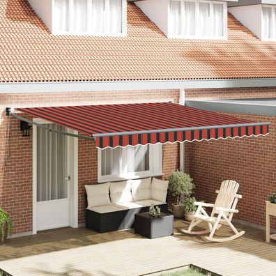 vidaXL Automatische Einziehbare Markise Orange und Braun 350x250 cm