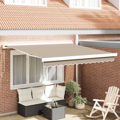 vidaXL Manuelle Einziehbare Markise Beige 350x250 cm, vidaXL Markisen-Ersatzstoff für