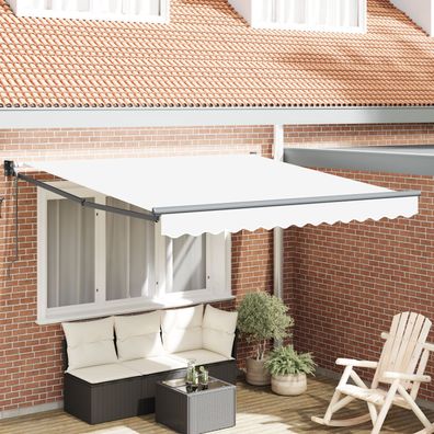 vidaXL automatische einziehbare Markise Weiß 350x250 cm, vidaXL Markisen-Ersatzstoff