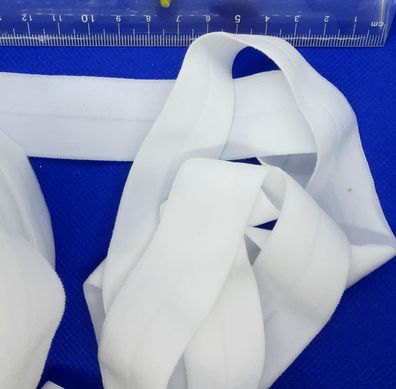 1m x 25mm Falzgummi Rollierband Einfassband elastisch soft matt Fb. Weiß