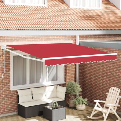 vidaXL automatische einziehbare Markise Rot 350x250 cm, vidaXL Markisenersatzgewebe